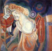 Delaunay, Robert The nude female is reading painting
